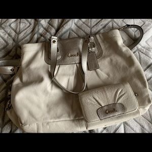 Authentic leather white Coach Purse